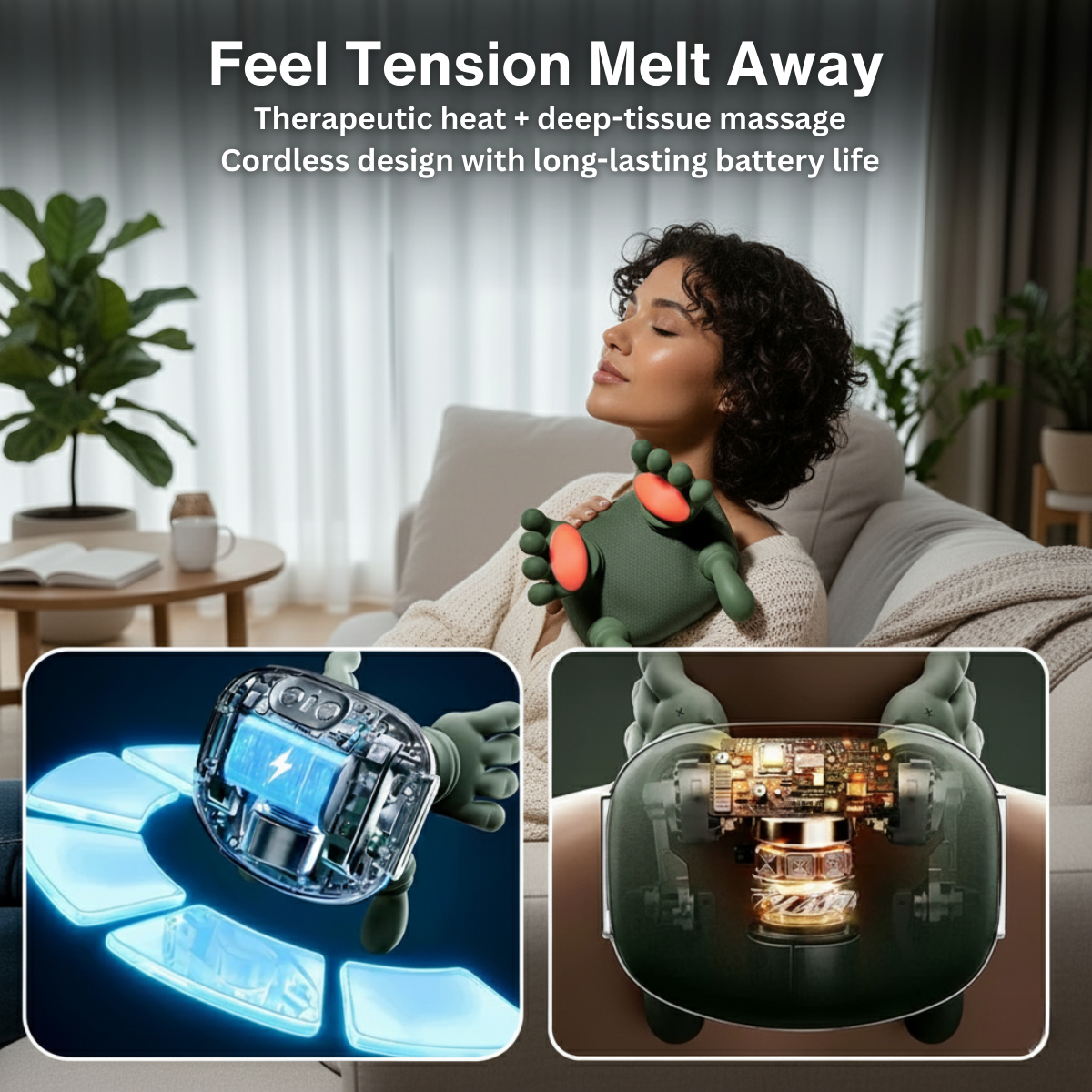 BloomCare™ Shiatsu Heated Neck Massager with bionic hands